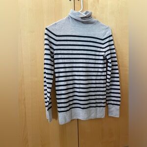 J. Crew Gray and Black Striped Sweater